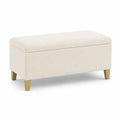 Sitzbank mit Stauraum Stoff Beige Holz 120x40x45cm