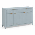 Sideboard Holz Grau mit Metallgriffen 120x35x85 cm