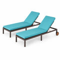 2er Set Aluminium Sonnenliegen Türkis