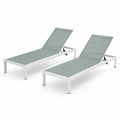 2-teiliges Sonnenliegen-Set aus Aluminium und Textilene in Grau