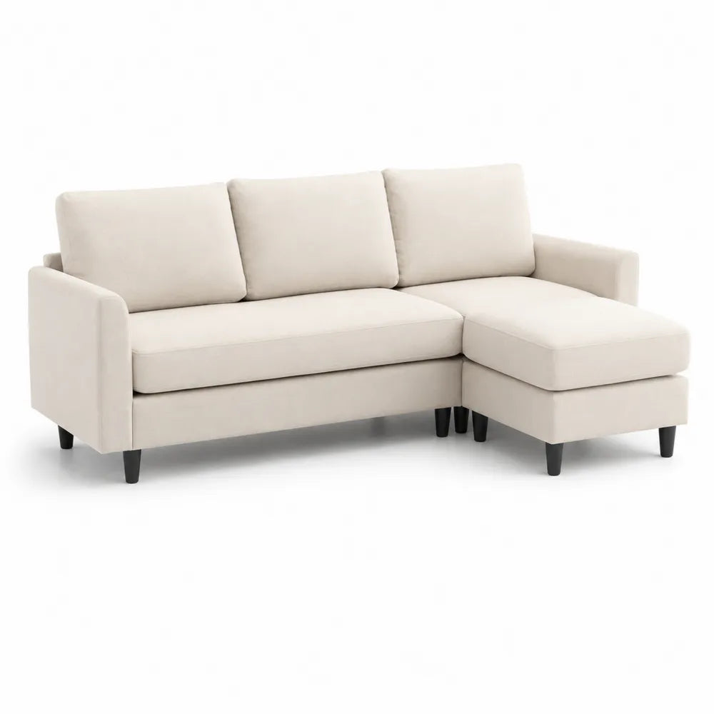 Ecksofa Stoff 3-Sitzer mit Chaise Longue 210 cm