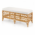 Rattanbank mit Baumwollpolster Beige 120x40x45cm