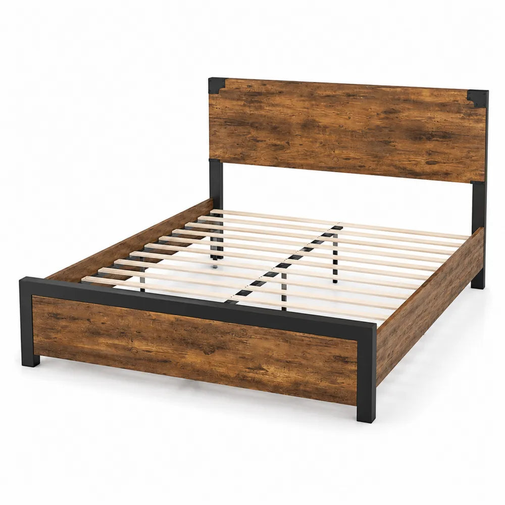 Doppelbett Holzspan Platte Metallrahmen 200x160 cm